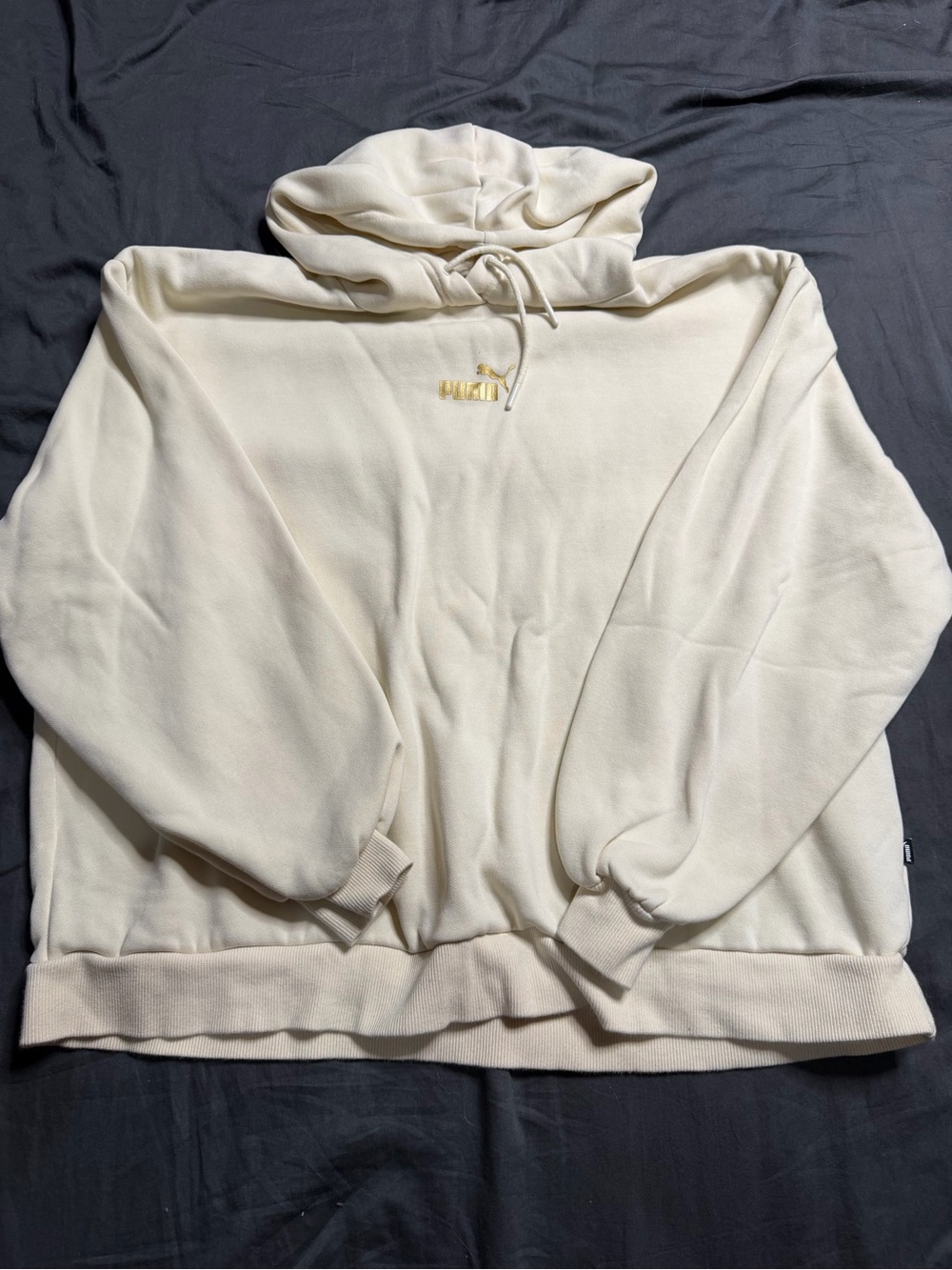 Puma Cream Hoodie with Gold Logo